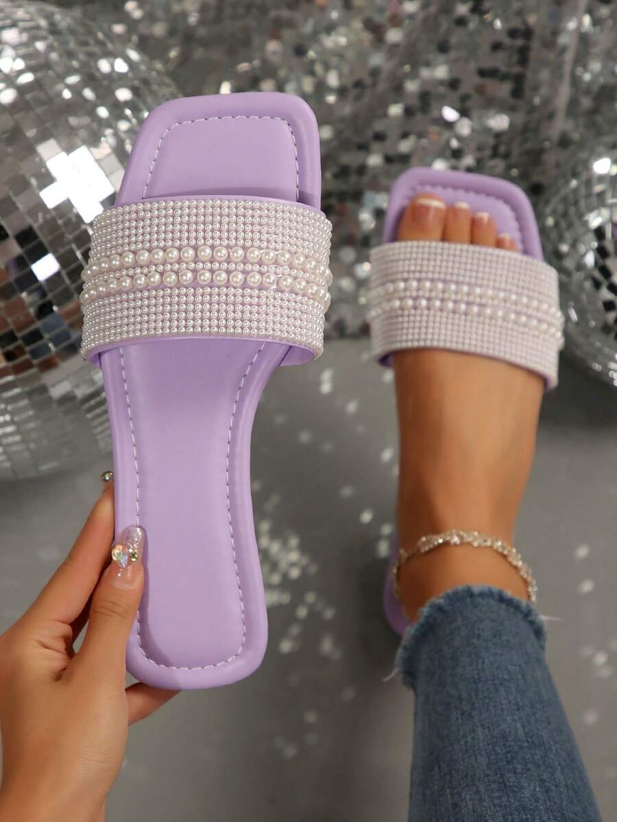 Elegante damessandalen, bieden ultiem comfort, zachte zolen, kleurrijke stijl, strass-decoratie, geschikt voor dagelijks gebruik, modieuze en comfortabele schoenkeuze voor vrouwen