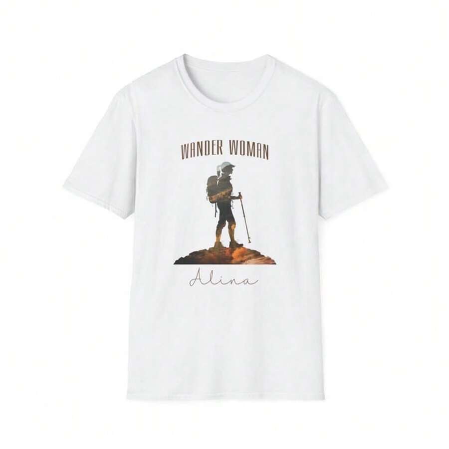 100% Cotton Women's Hiking T-Shirt Personalized Hiker Shirt With Name