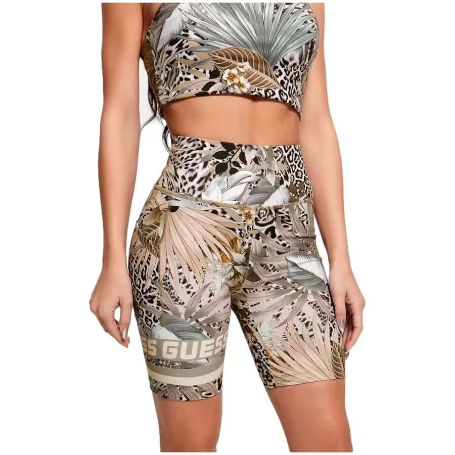 Guess Collants de cyclisme pour femme Carlene Biker, multicolore