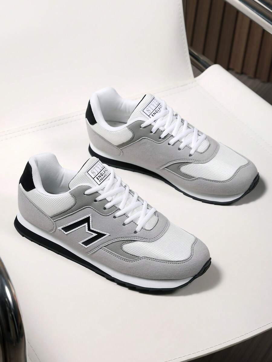 Lightweight Breathable Athletic Shoes For Teenagers & Unisex, Fashionable Patchwork Casual Sneakers, Classic Retro Shoes, Comfortable Non-Slip Training Shoes, Suitable For School, Street, Travel, Hiking