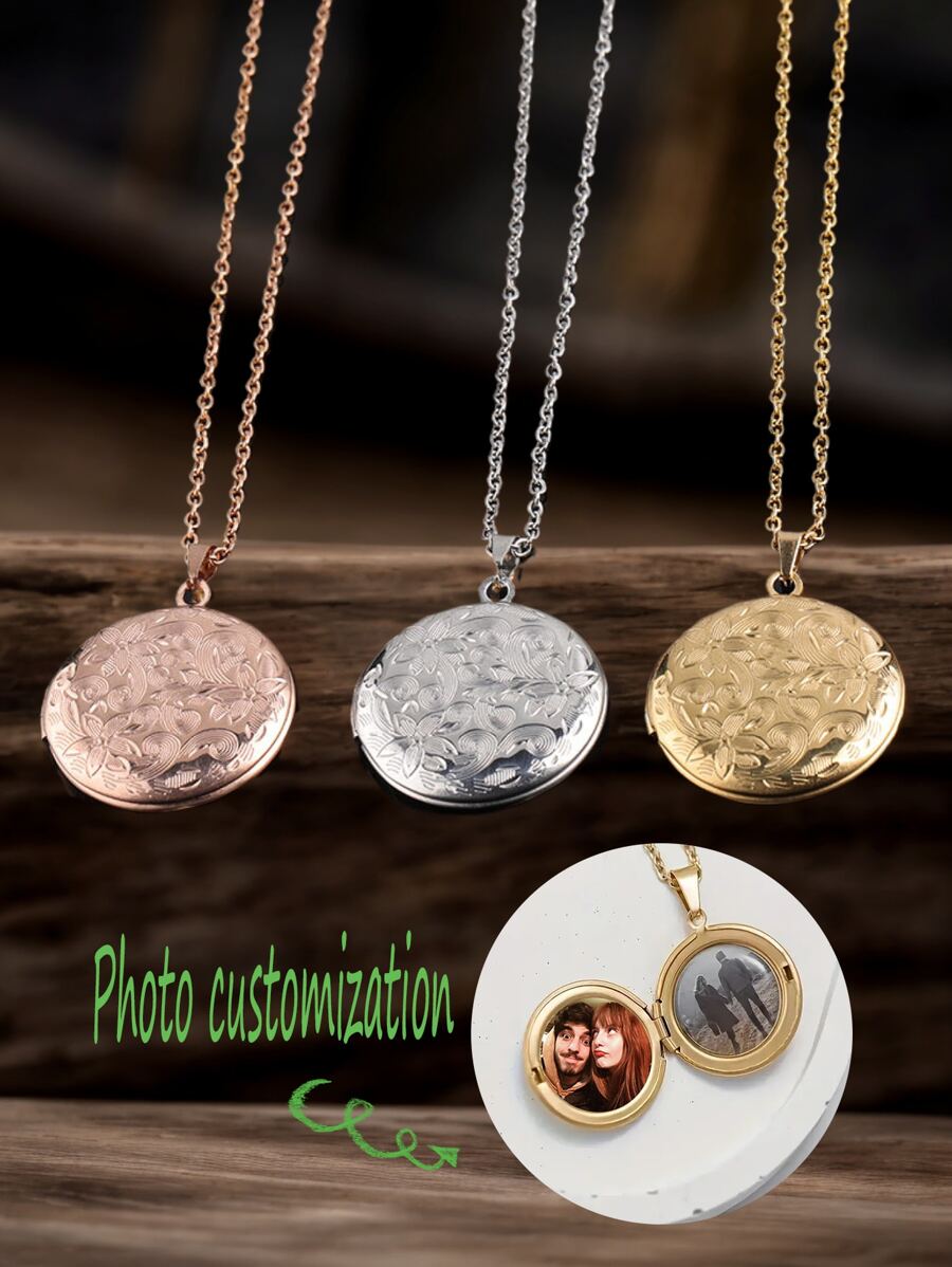 Collar personalizado con colgante de foto en caja, collar con colgante de foto, collar de foto, collar personalizado, collar conmemorativo, regalo conmemorativo de aniversario