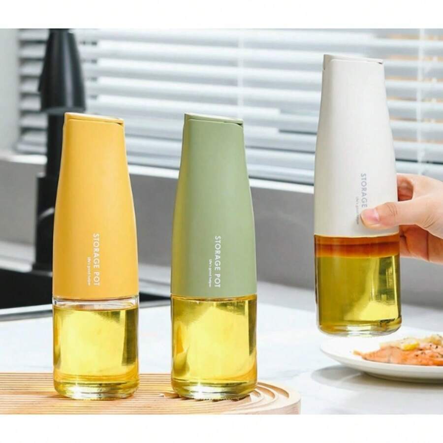 Glass Oil Pot, Household Automatic Opening And Closing, Kitchen Seasoning Bottle, Soy Sauce Vinegar Pot, Oil Bottle