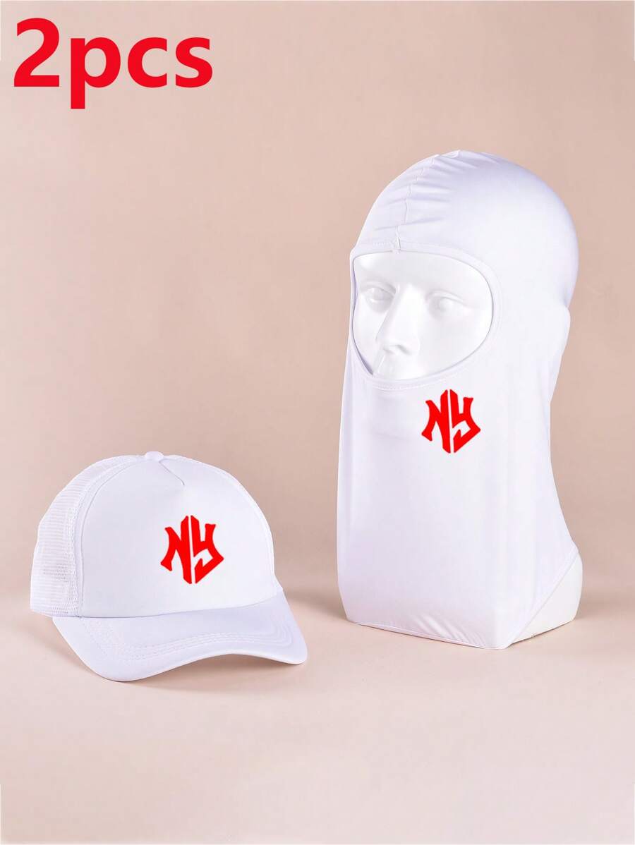 Unisex 2 szt. Mieszany garnitur Moda NY Maska Czapka Oddychająca Wygodna Tkanina Cztery pory roku Uniwersalna Kominiarka Czapka Baseballowa Wiatroszczelna Osłona Przeciwsłoneczna Pyłoszczelna Do Codziennych I Na Zewnątrz Jazda Na Rowerze Sporty