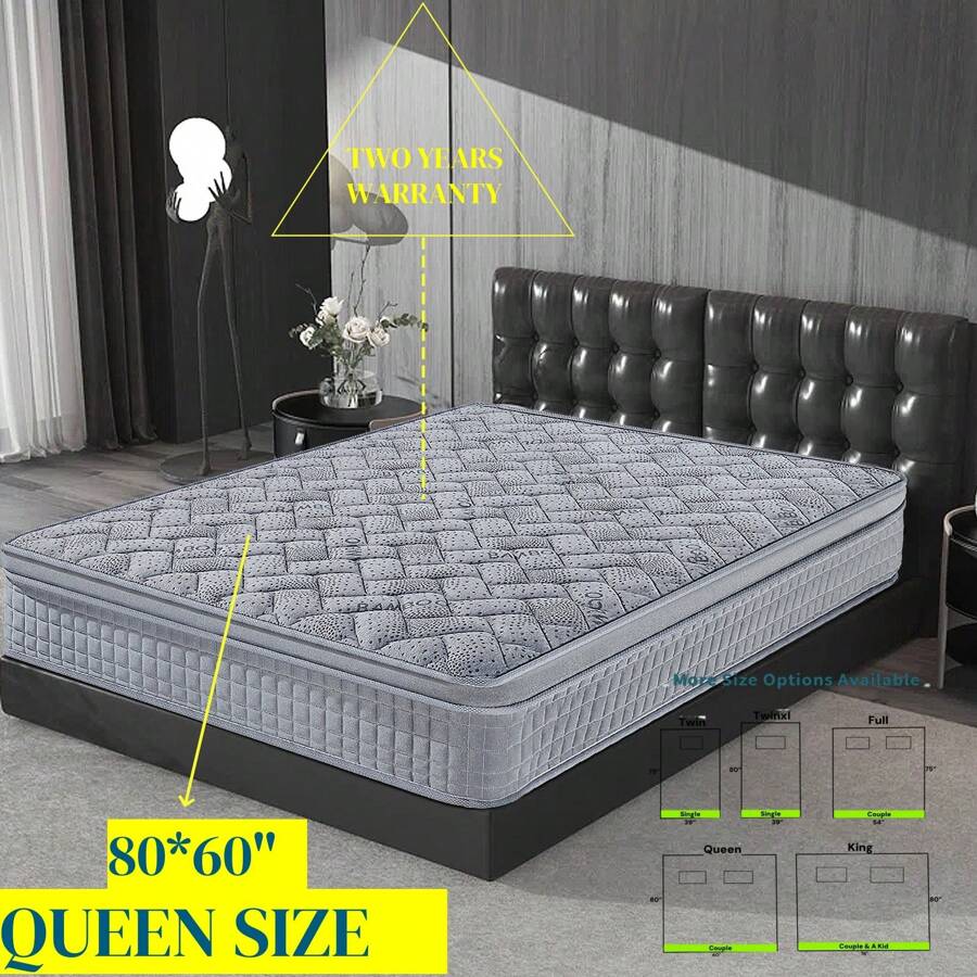 10"12" Thickness High Quality Grey Color Highly Breathable Cooling Gel Memory Foam Innerspring Hybrid Mattress Rolled Package In A Box 10 In 12 In King Queen Full Twinxl Twin