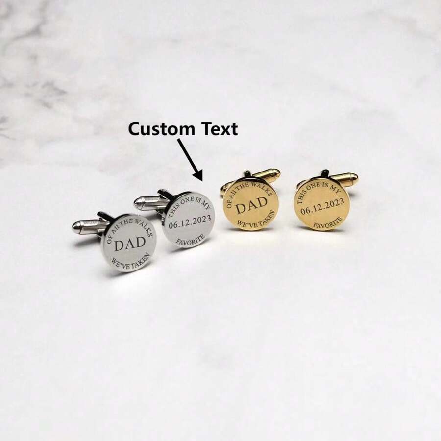 Custom Text Personalized Dad's Cufflinks,Custom Cufflinks For Daddy,Fathers Day Gifts,Best Man Gifts,Personalized Gifts For Dad,Birthday Gifts,Men Gifts