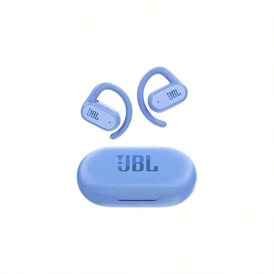 JBL Bluetooth Headset Soundgear Sense Open Wireless Bluetooth HD Call 24 Hours Hybrid Battery Life Bone Conduction Upgrade Air Conduction Sports Running Ear-Hook Blue