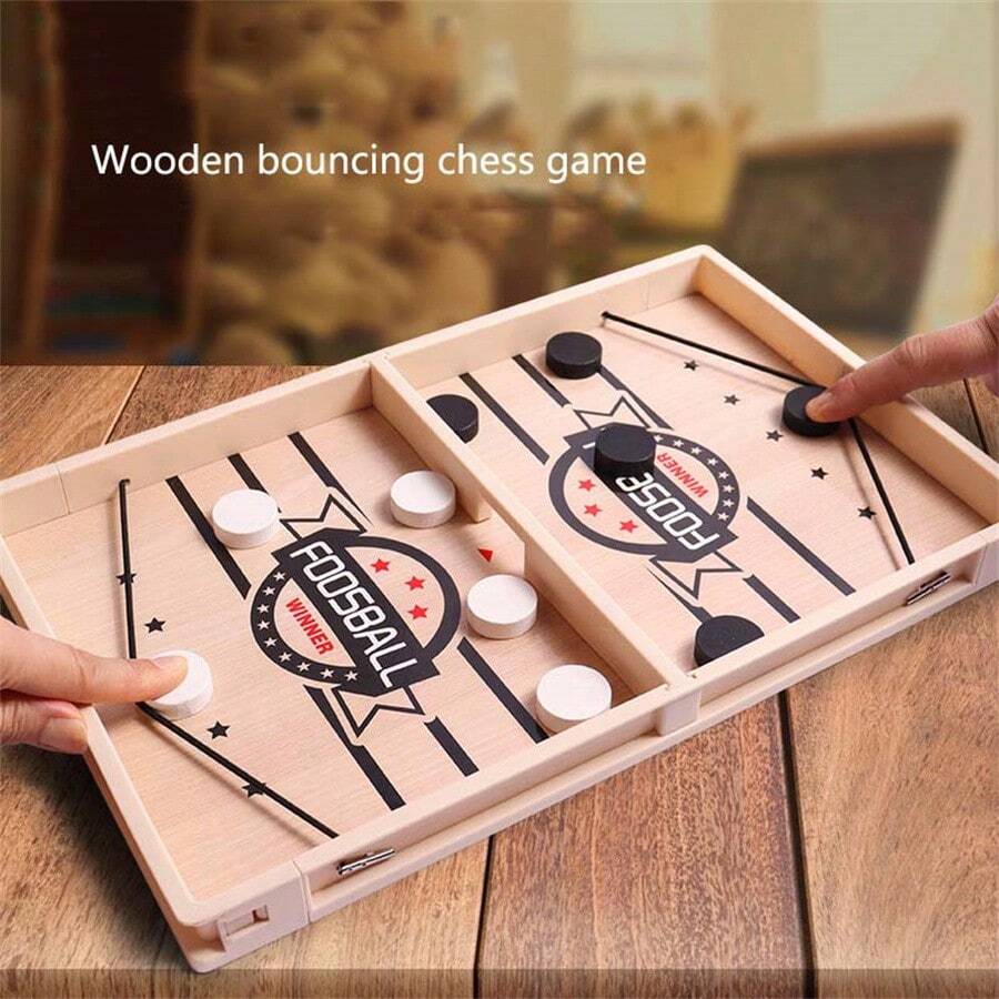 Children's Wooden Flick Chess Board Game, Educational Interactive Parent-Child Toy For Thinking & Training