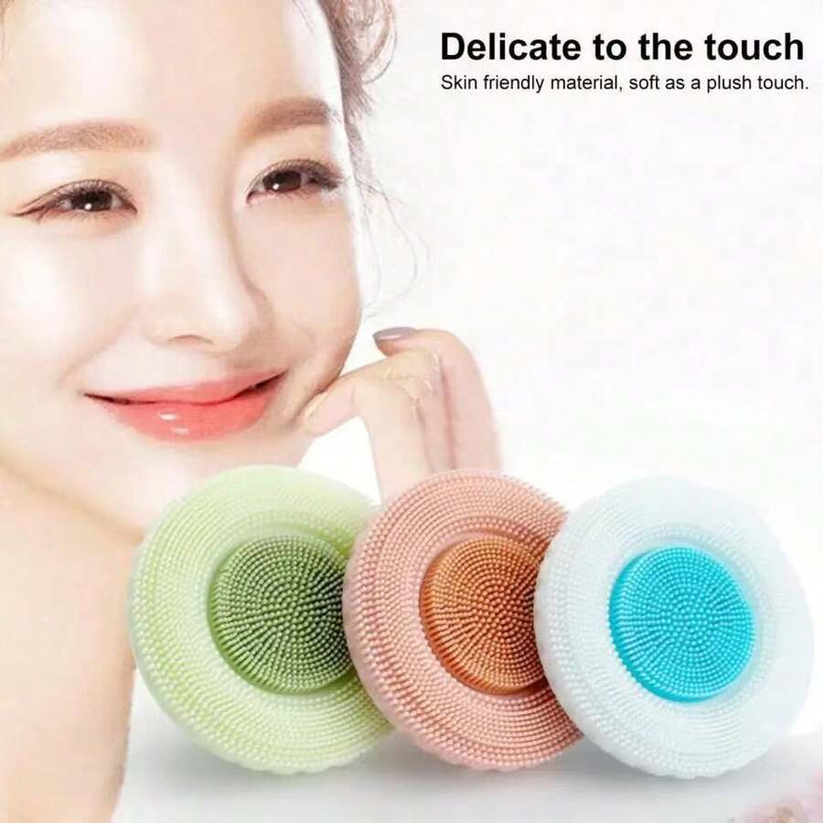1 pieza Cepillo facial de silicona multifuncional con ventosa, desmontable para limpieza profunda y masaje