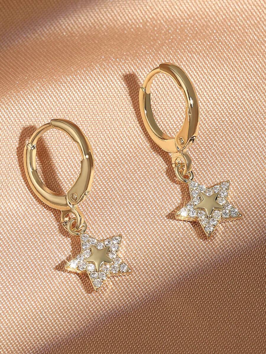 rakol 2 piezas de aretes de estrella casual y simple para mujeres, adecuados para citas y regalos