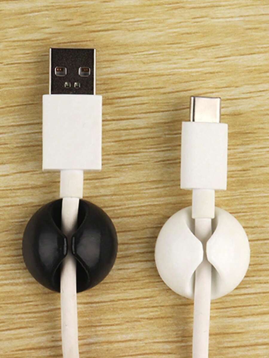 20pcs Round Cable Organizer Management Holder For Office Desk Room Decor Home Decor Fall Decor Bedroom Decor