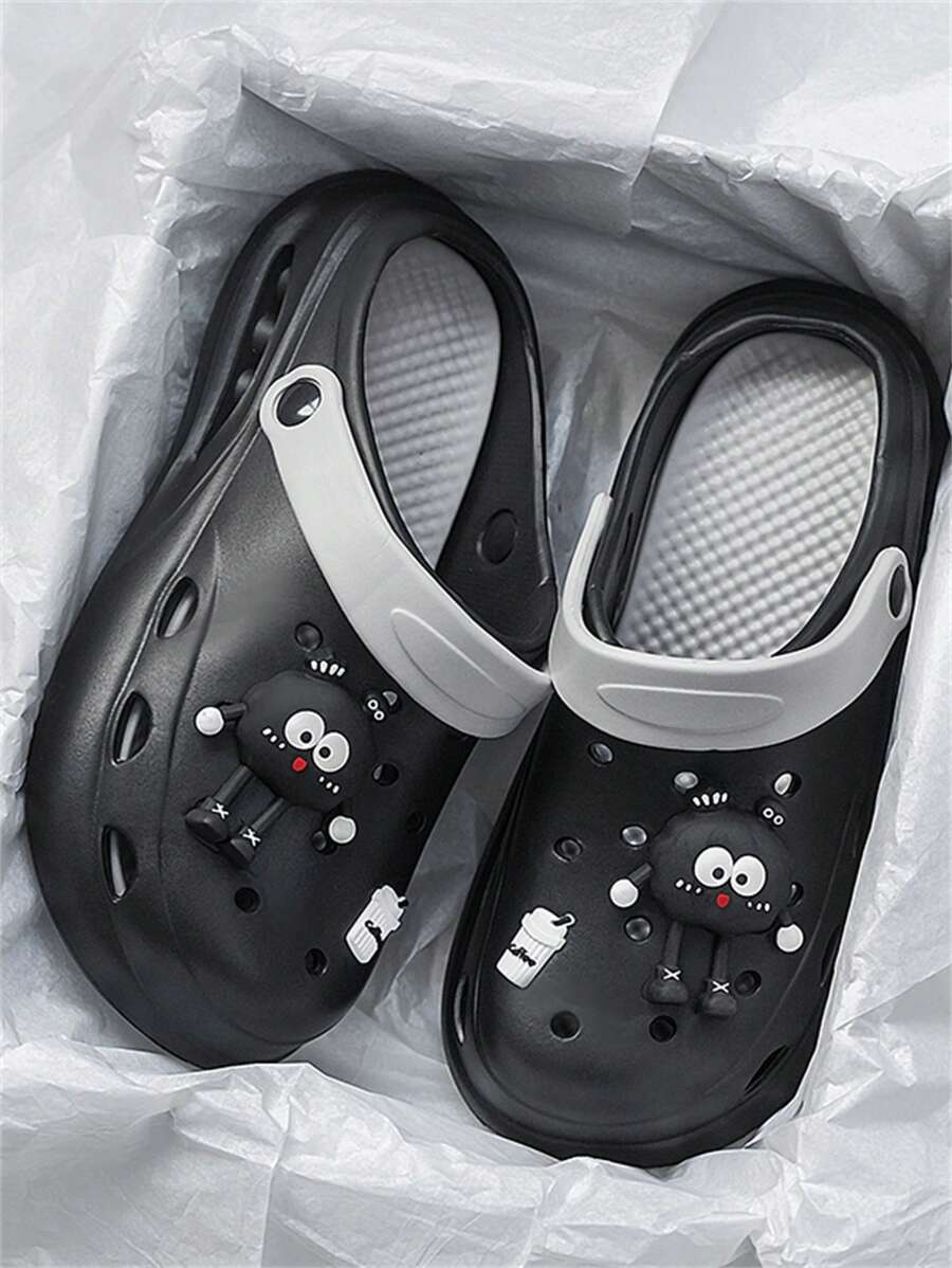 Sandalias para hombre con suela gruesa antideslizante, con estampado de dibujos animados, de moda y transpirables
