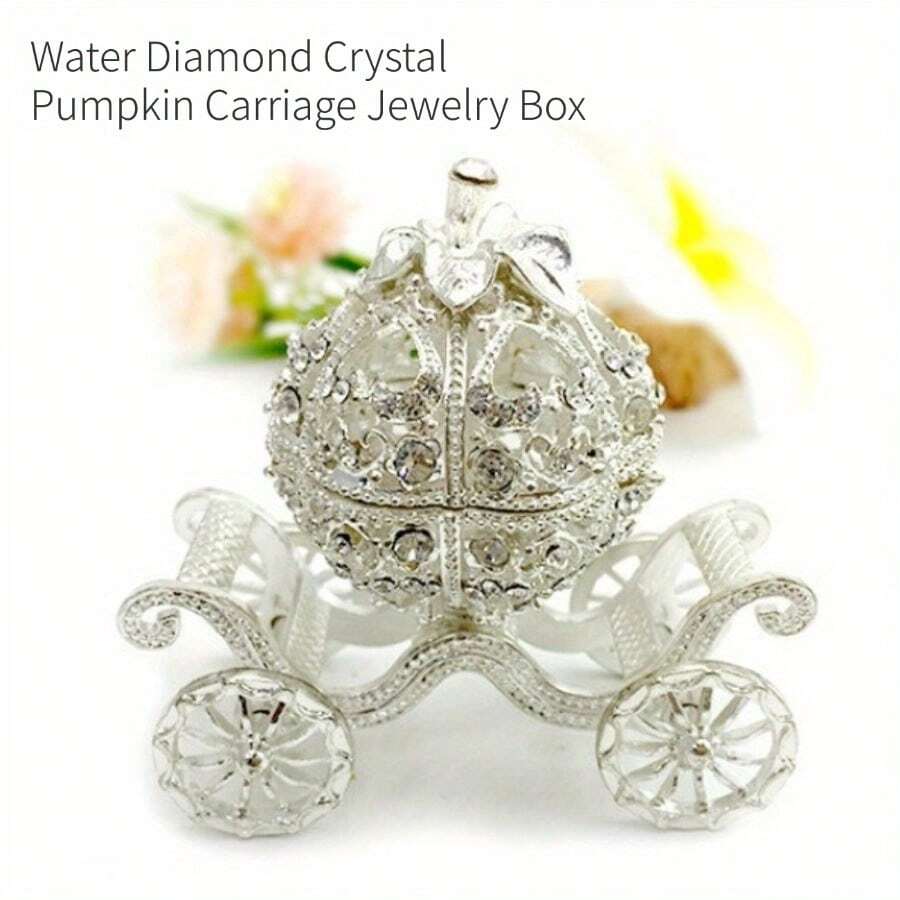 1 pièce Boîte à bijoux, Boîte de rangement pour bijoux, Boîte décorative en forme de carrosse citrouille, Cadeau de Noël, Cadeau du Nouvel An pour hommes et femmes