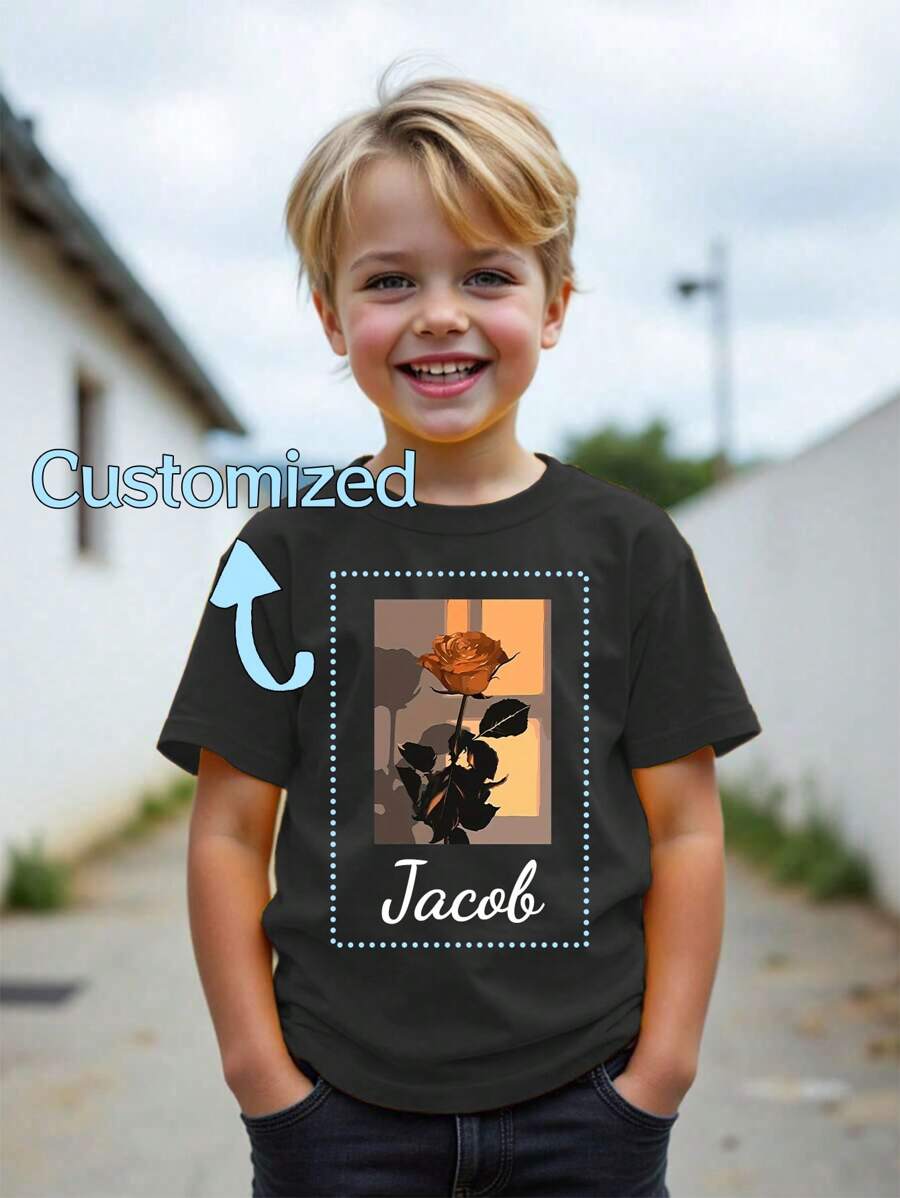 Custom Toddler Boys T-Shirt With Unique Big Head Photo & Slogan