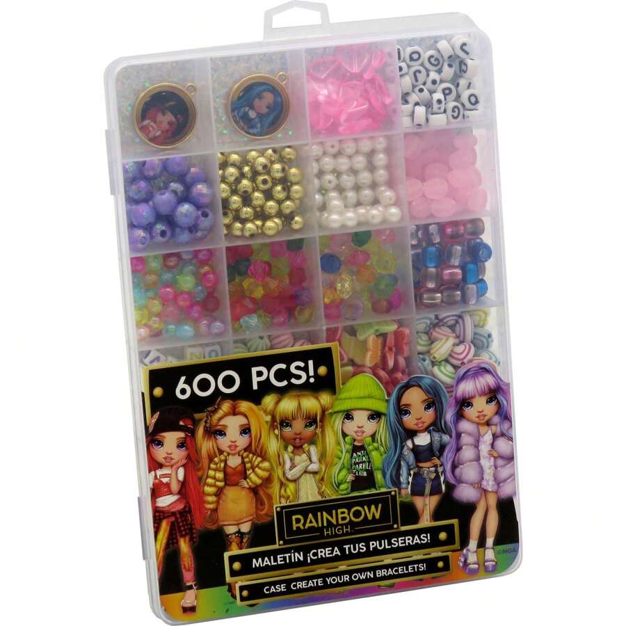 Rainbow High Coffret de fabrication de bracelets Rainbow High comprenant 600 pièces assorties dans différents compartiments - Coffret facile à utiliser qui développe la créativité et la coordination ⚫ Livraison GRATUITE ✅ Livraison 24/48h en Espagne (péninsule)