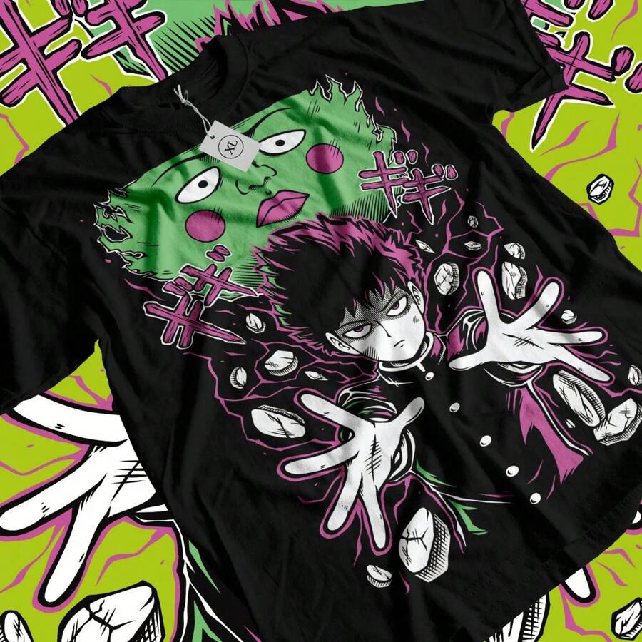 Mob Psycho 100 Cast T-Shirt Anime Manga Mob Psycho Dimple T-Shirt Tee All Size.Jpg