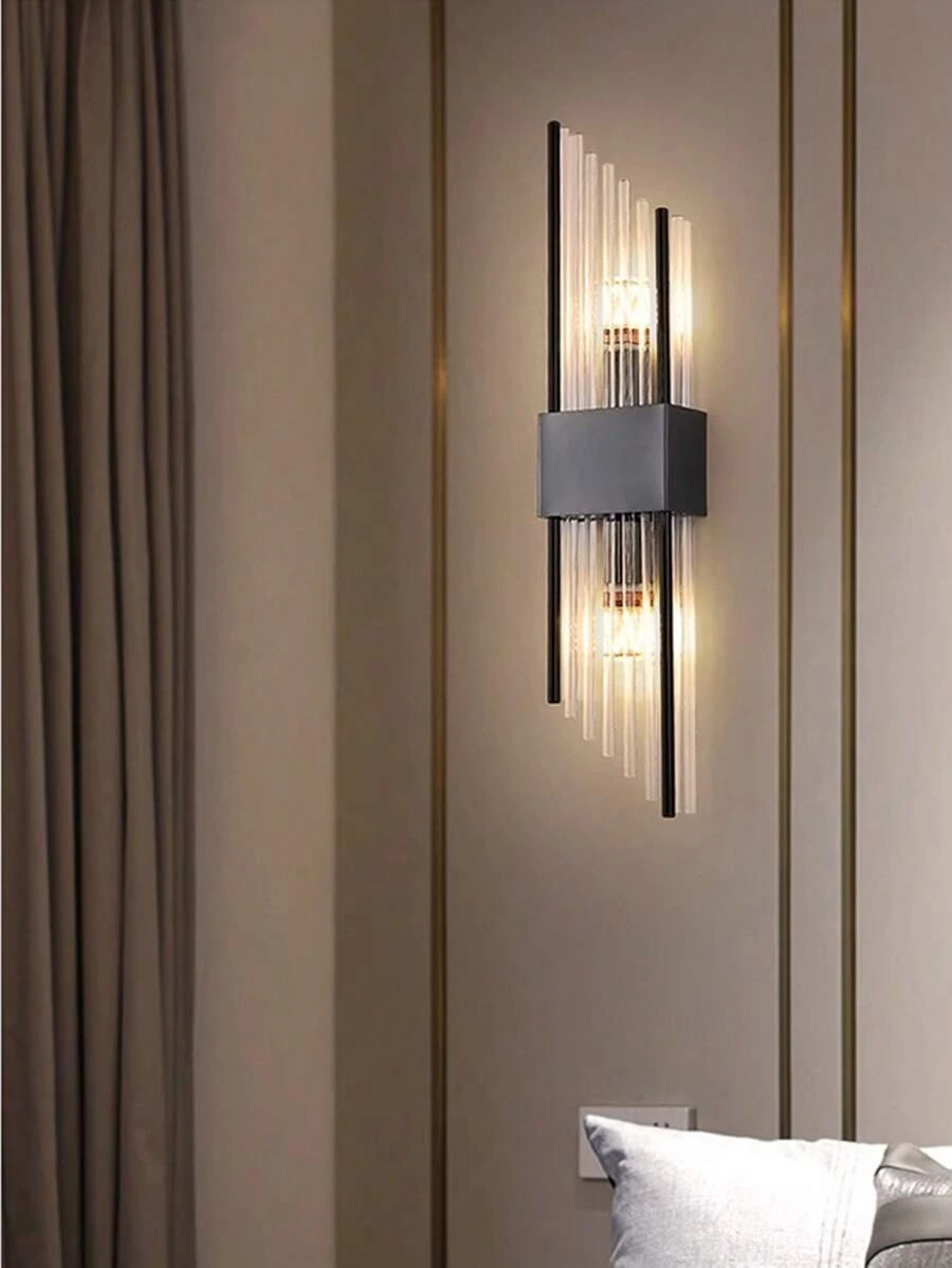 1/2pcs Modern Gold/Black Crystal Indoor Wall Lamp, Stainless Steel Body, G9 Light Source, Suitable For Living Room, Bedroom, Bedside, Home Decoration, LED Outdoor Wall Lamps