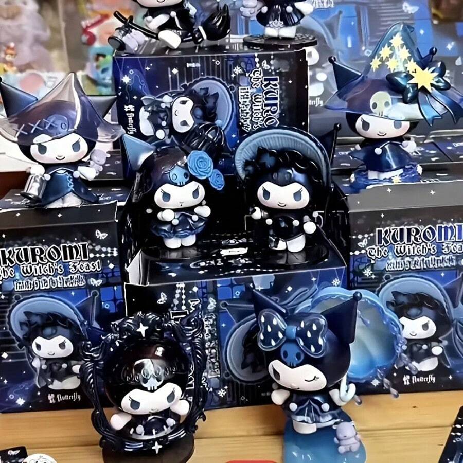 Sanrio Colección de Halloween de Sanrio Kuromi y Cinnamoroll - Figuras de PVC hechas a mano, tema de brujería, ideal para Halloween, cumpleaños, Navidad - Decoración de colección para mesa y coche para fans