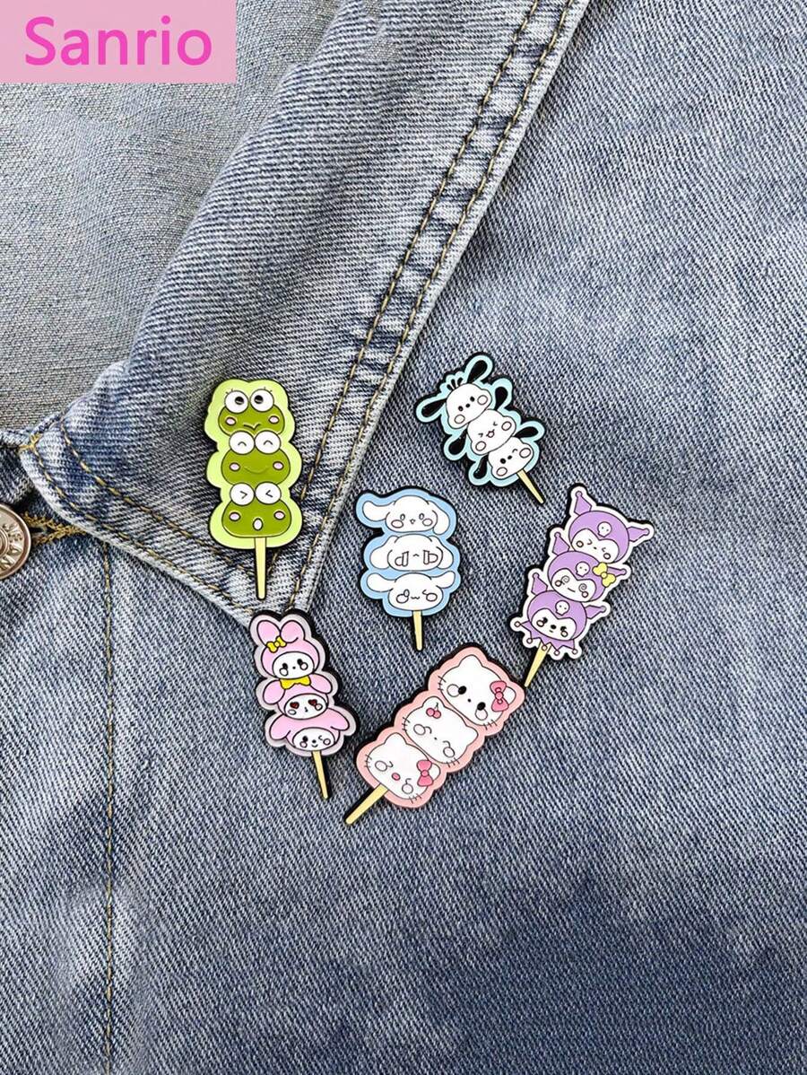 Sanrio Sanrio, Creative Cartoon, Sanrio Character, Bingtanghulu, Brooch, Cute, Jade Dog, Kulomi, Girl Badge Accessories, Men And Women, Memorial, Decoration, Gift Giving, Available All The Year Round