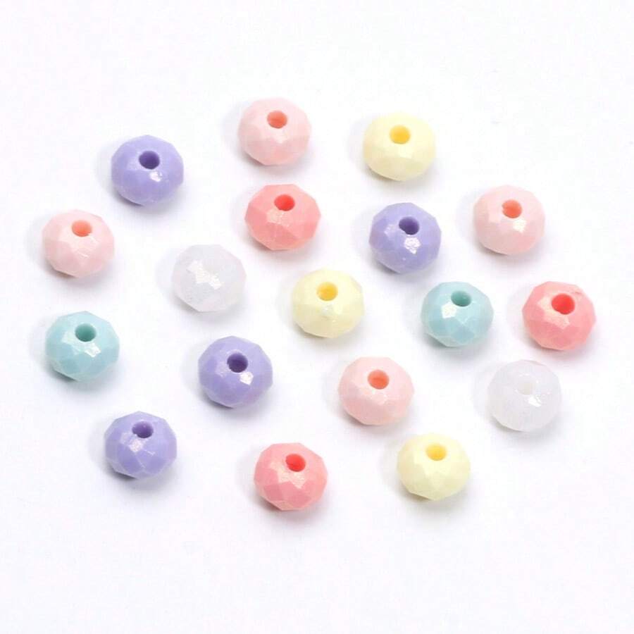 200 piezas de cuentas acrílicas de ábaco multicolor de 6mm - Adecuadas para manualidades de joyería, artesanía y accesorios DIY