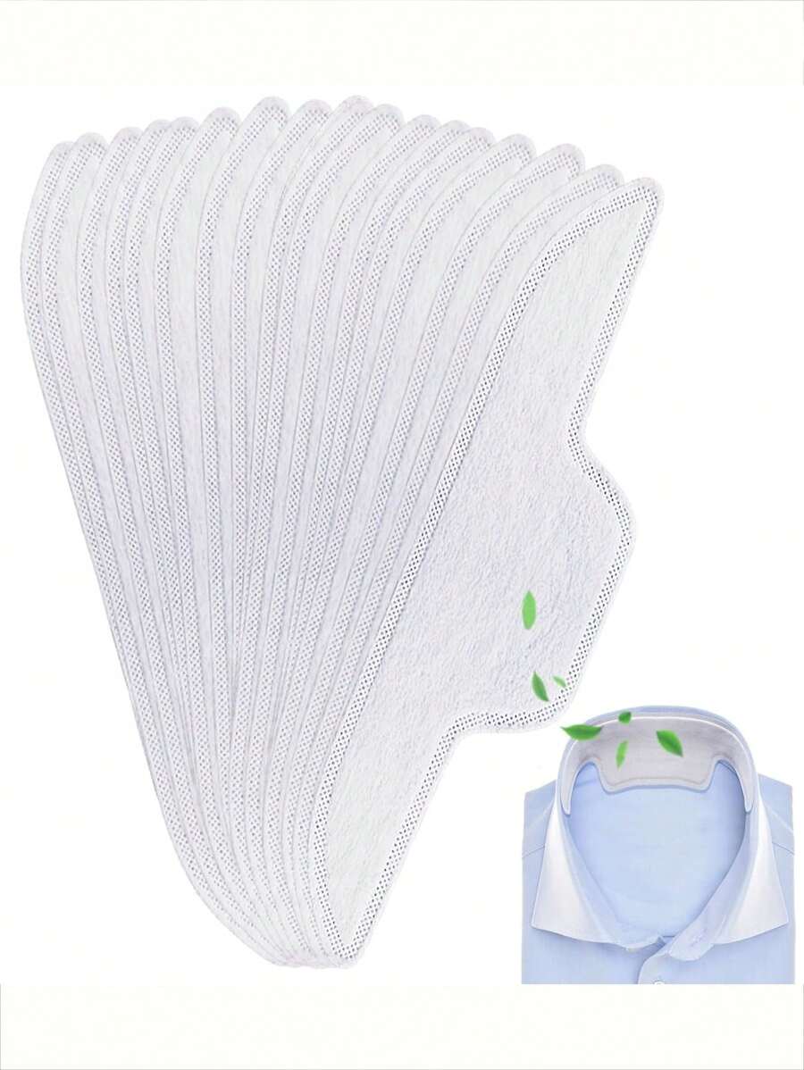100pcs Shirt Collar Protection Sweat Pads, Women's Disposable Sweat Pads, Large Shirt Collar Protection Tape, Odorless Invisible Lining Anti-Sweat Patches Summer Cooling,Beach,Travel