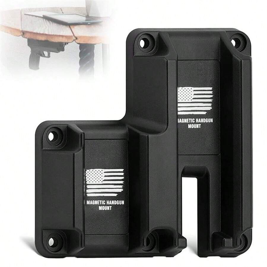 Support magnétique d'arme à feu tactique 2 en 1 pour véhicule, support de pistolet magnétique dissimulé rapide pour voiture, camion, bureau