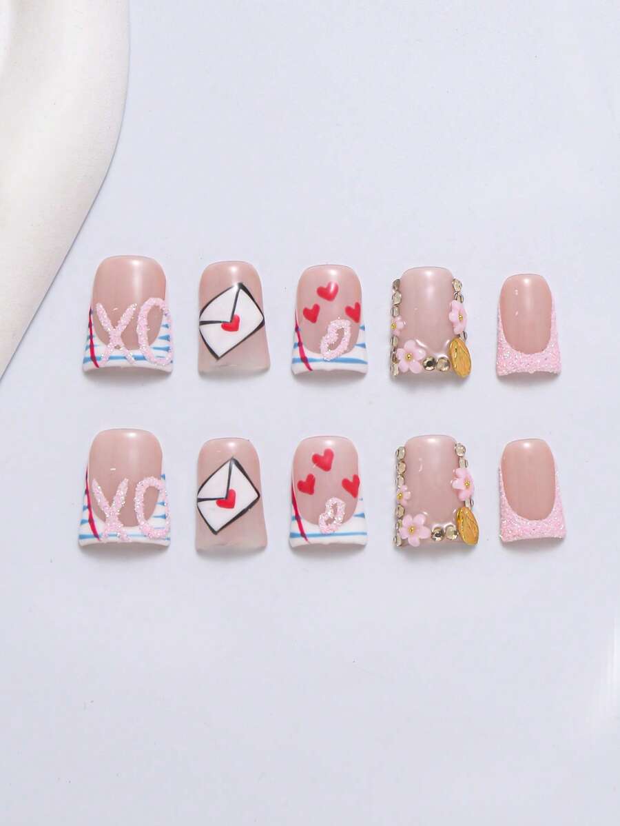 10pcs/Set Handmade Y2K Style Duck Bill Nail Tips, Silver, Black Dip,White Dip With French Edge, 3D Water Droplet, Stars,Artificial 3D Vintage Black Silver Waterdrop Shaped Short Square Matte Black Tie Dye Crocodile Print French Nail Art Decoration . Suitable For Women And Girls To Wear For Parties, Dances, Daily Life. Includes Nail Tools. Can Be Given As Gifts. Press On Nails