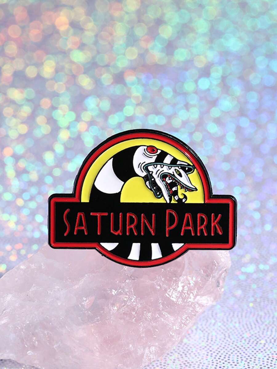 1PC Gothic Snake Enamel Pins Custom SATURN PARK Brooches Lapel Badges Clothes Punk Animal Jewelry Gift For Kids Friends