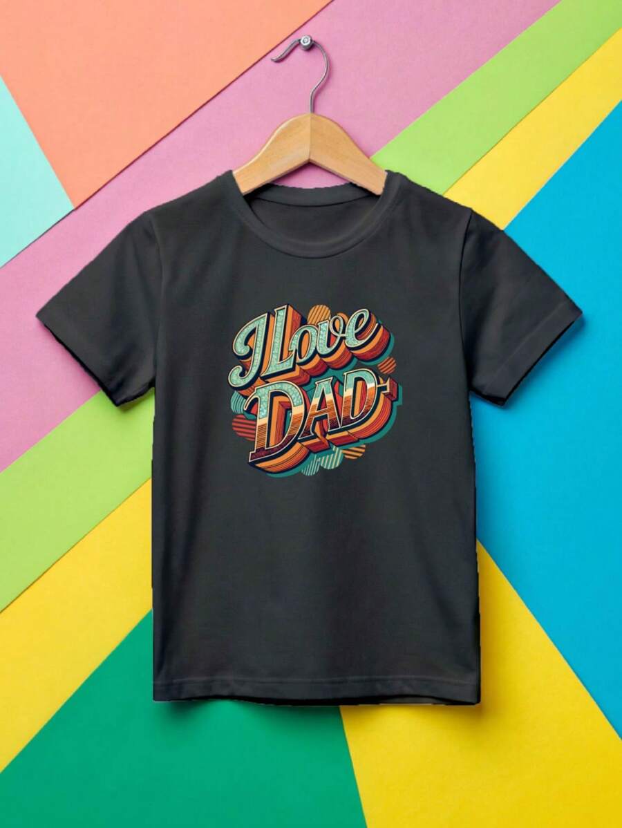 I Love Father Shirt, Fathers Day Kids T-Shirt, Baby Bodysuit Dad Gift, Daughter Sweatshirt For Youth And Toddler, Gift For Baby Shower. UA-1400