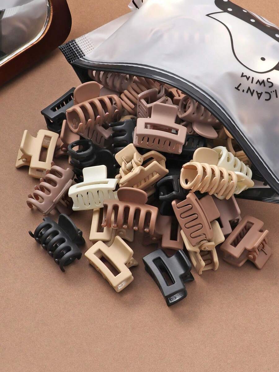 30 pezzi Fermagli per capelli da donna con design quadrato opaco e texture ossea, fermagli per capelli adatti per coda di cavallo, frangia e retro della testa