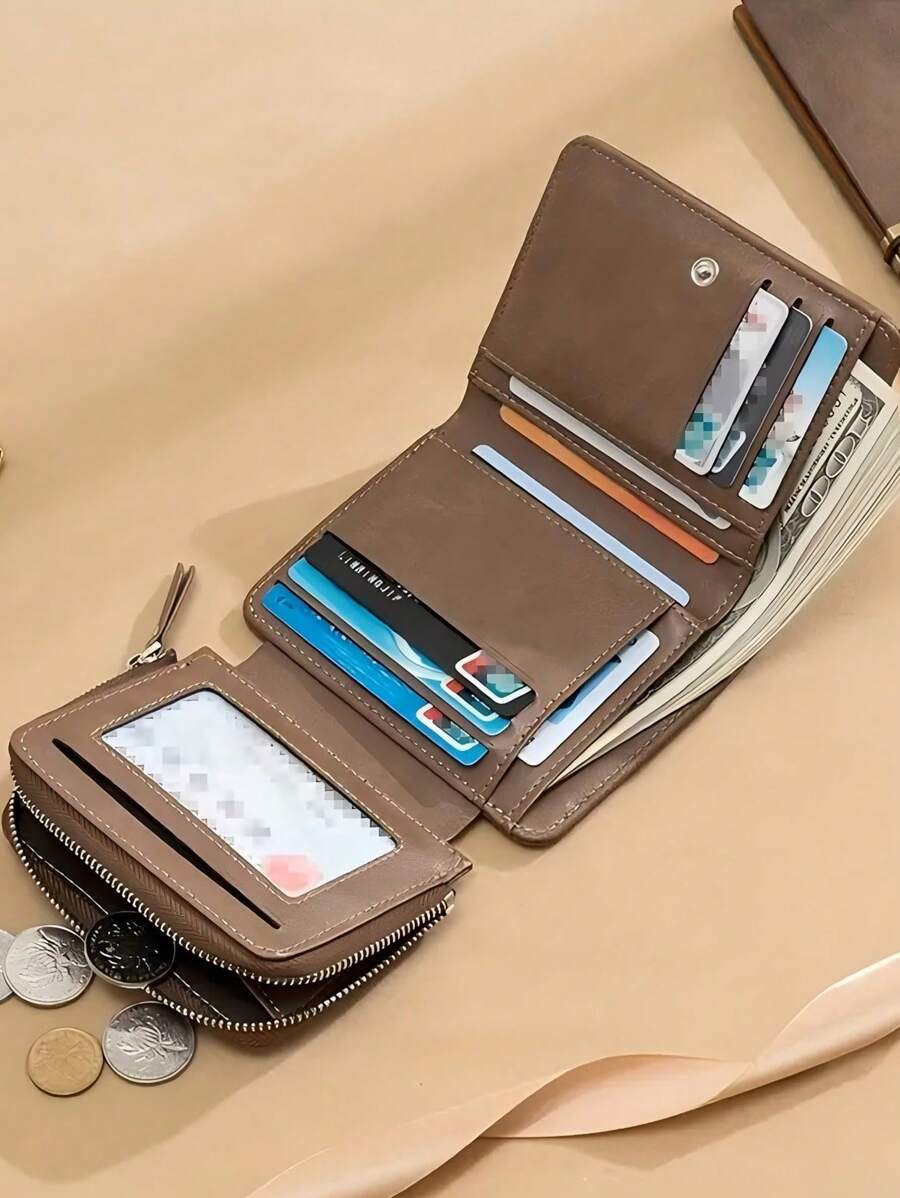1 pieza Nuevo Billetera de Hombre, Cartera Plegable Trifold Multifunción, Moda Titular de Tarjetas con Múltiples Ranuras, Regalo Ideal para Él, Día de San Valentín, Año Nuevo, Cumpleaños. Adecuado para Adolescentes, Casual de Verano, Outdoor, Deportivo, Vacaciones, Viaje, Regalos de Graduación o Accesorios de Vestir de Cumpleaños