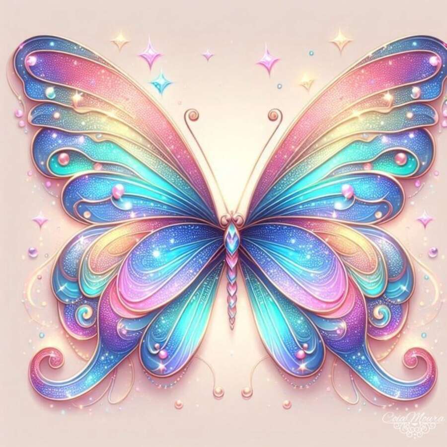1pc Butterfly 5D Diamond Painting Kit - Adult DIY Full Round Diamond Painting Canvas Art Set With Tools, Home Decor Wall Handcrafts, Unframed 7.87x7.87 Inch
