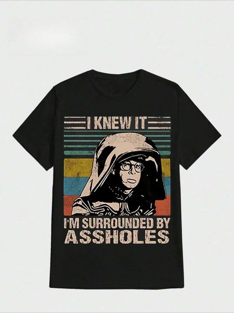 Camisetas de algodón puro pesado con estampado digital casual de Hombre Lo Sabía Estoy Rodeado para hombres