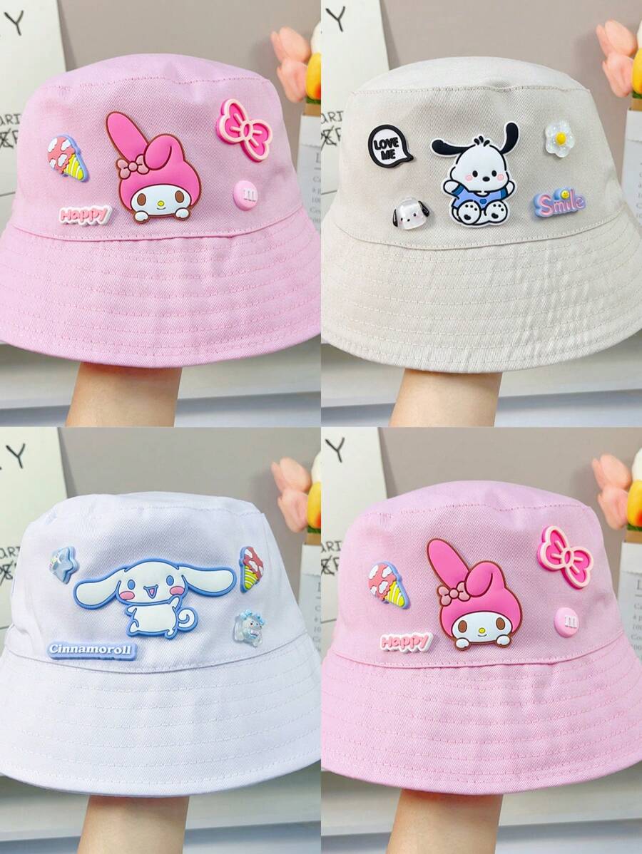 Sanrio 1 pièce Chapeau de soleil d'été Sanrio, chapeau de seau à large bord adorable avec Pompompurin et My Melody
