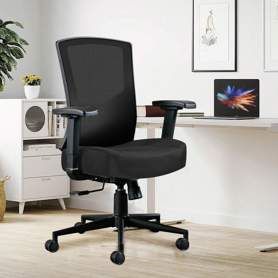 Chaise de bureau ergonomique 200 kg, chaise de bureau ergonomique à dossier haut, chaise pivotante avec support lombaire réglable 2D, chaise d'ordinateur à bascule à 105 °, chaise en maille