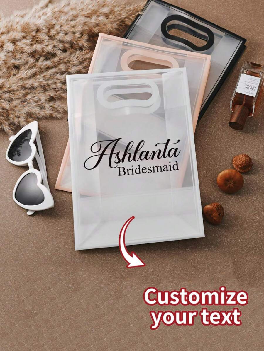 Personalized Gift Bag,Custom Made Gift Handbag,Frosted Clear Shopping Bag,Gift Box Alternative, Bridesmaid Gift Box, Welcome Gift Bags,Bridal Party, Custom Birthday Gift Package, Wedding Gift Bags, Bridesmaid Gift Bag, Engagement Gift Bag,Elegant Gift Bag,Bachelorette Party Bags,For Women Bridesmaid Birthday Valentines Wedding Party