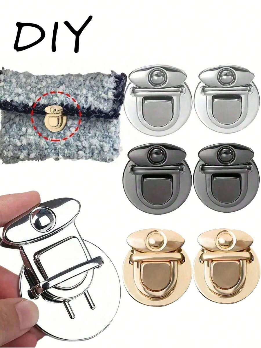 1pc Lock Clasp Catch Purse Thumb Lock Purse Buckle Fasteners Wallet Buckle Purse Metal Clasp Locks For DIY Making Craft Bag Purse Buckle Accessories Replacement