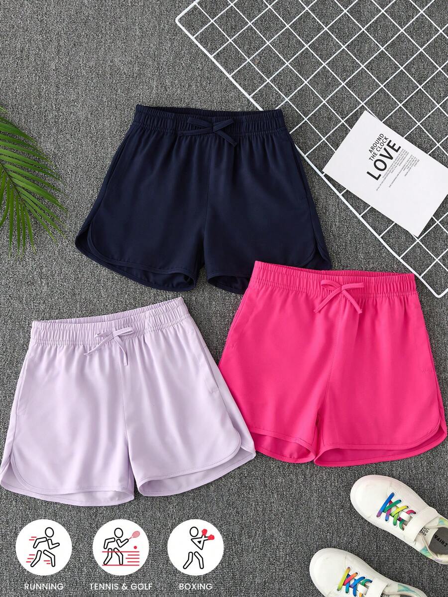 Conjunto de 3 piezas de shorts deportivos de moda para niñas