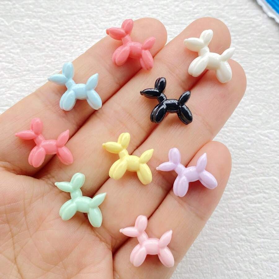 20/30/50pcs Colorful Mini Mixed Style Cartoon Puppy Charm - For DIY Nail Art, Scrapbooking, Wedding Earrings & Jewelry Crafts, Odorless, Cartoon Animal Flat Back Resin Decoration