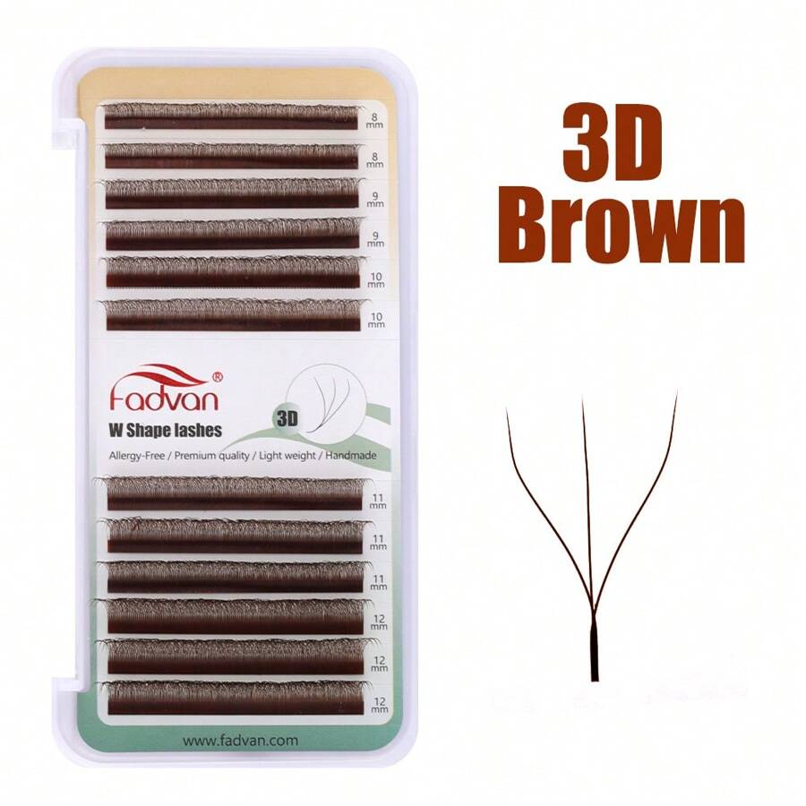 FADVAN Fadvan YY/3DW/4DW/5DW Shape Lashes 12 Rows 0.07 D/LU(M) 8-12/8-14mm Brown Colour Natural Soft Eyelash Premade Volume Fan Lashes Extension