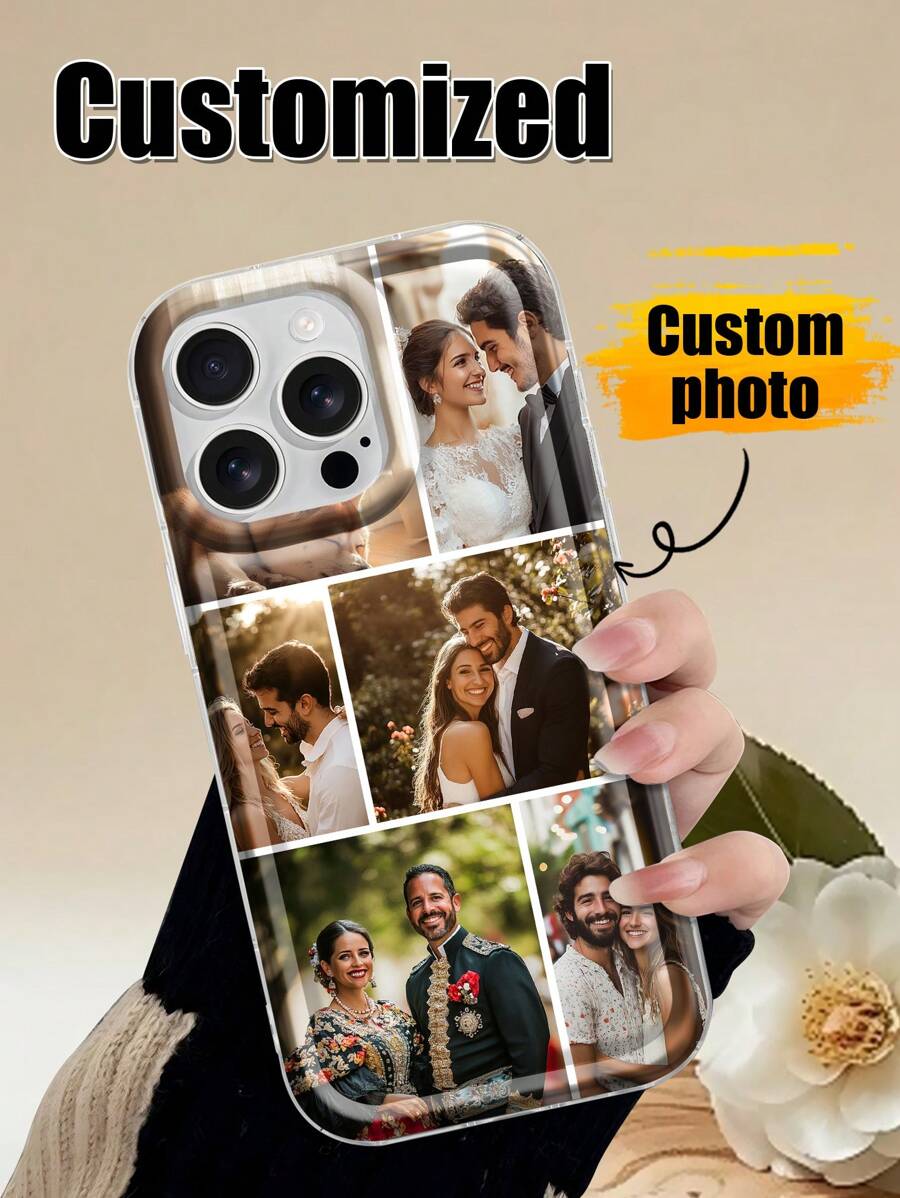 1pc Customized Family Portrait Silicone Shockproof Transparent Phone Case Compatible With IPhone 16/16 Pro/16 Plus/16 Pro Max