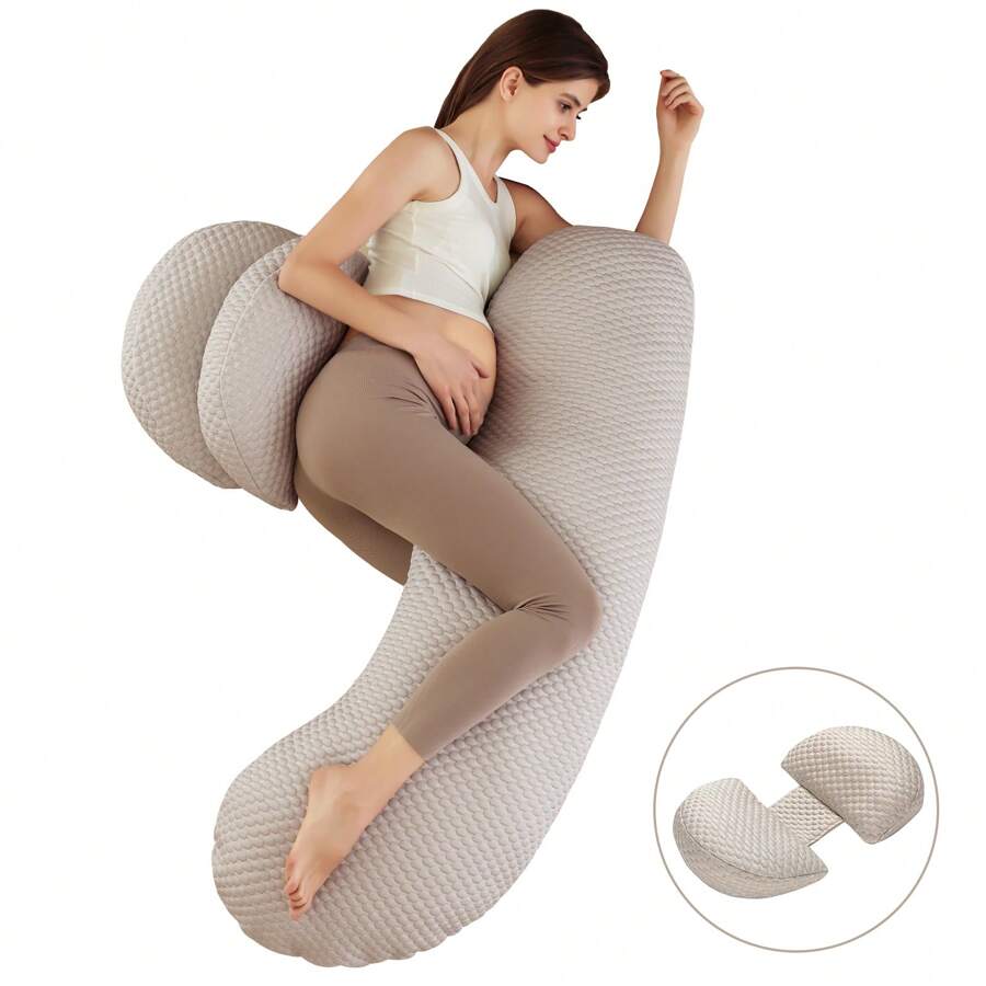 Support Nursing Pillow For Pregnant Maternity & Body Extended Pregnancy Pillow Fok Sleeping Adjustable Full Body & Back Support Extended Full Body Pillow Pregnancy Pillow With Cooling Cover