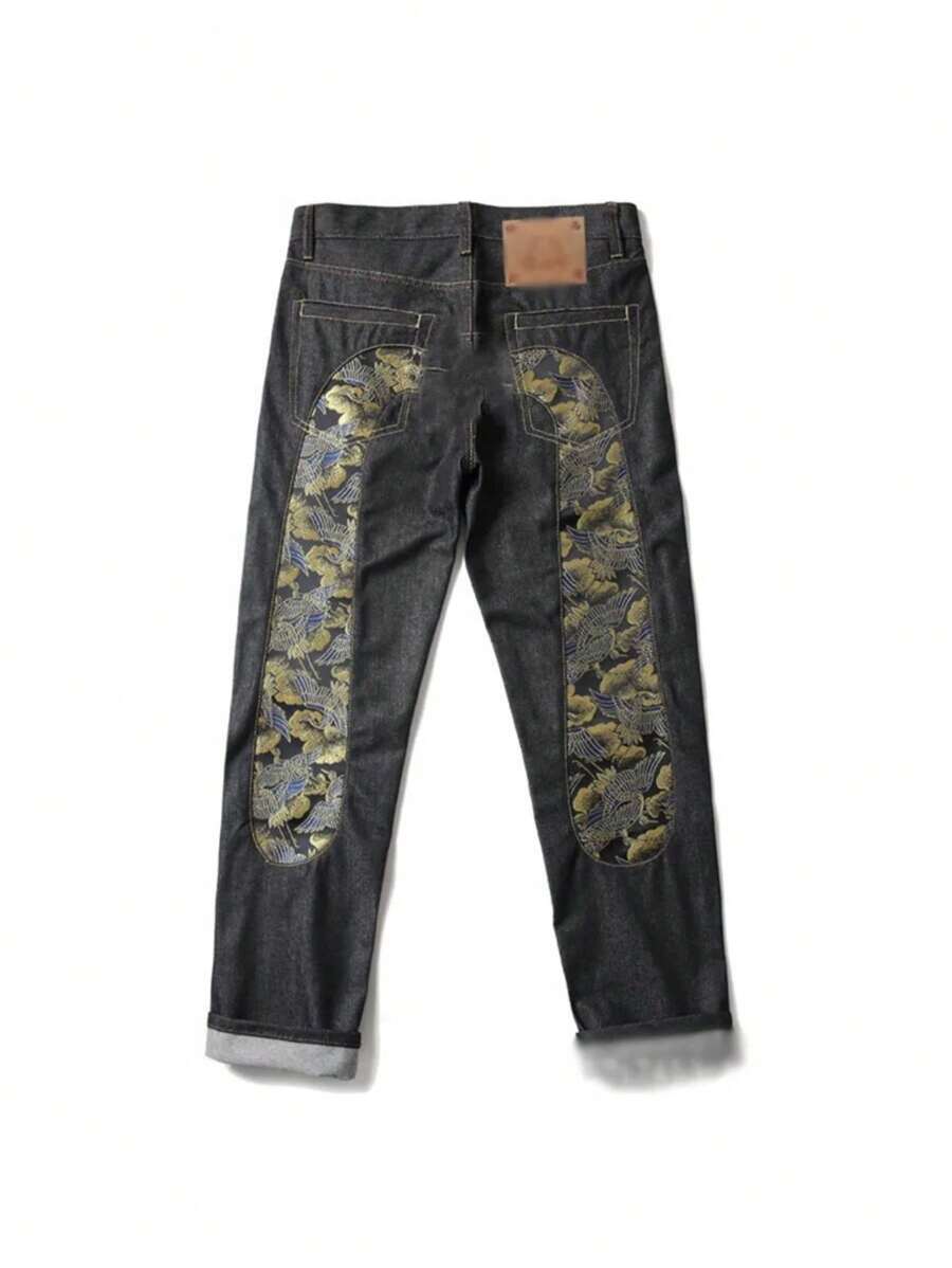 Premium Vintage Straight-Leg Jeans - Retro Street Style Distressed Denim Pants