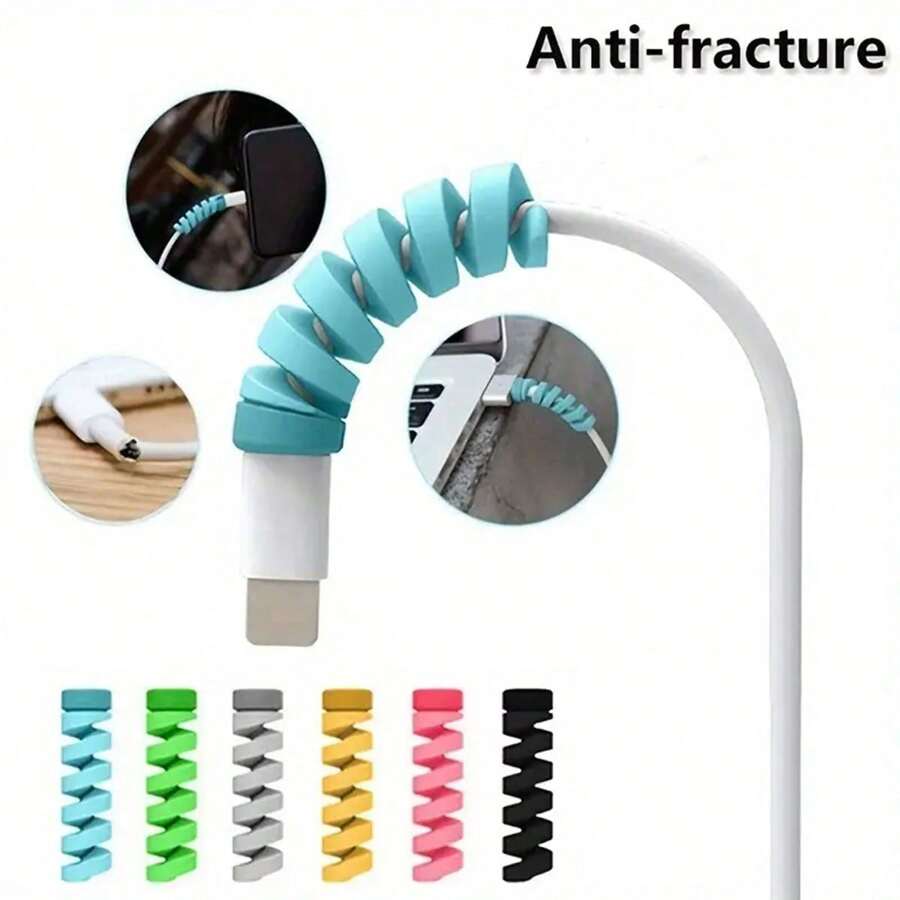 2/4/10/16 Stücke Kabelschutz, Spiralwickler aus Silikon für Lade-Kabel, Kabel-Organizer-Abdeckung, für Smartphone USB-Ladekabel Zubehör, bunte Datenleitungsschutz Kabelenden (Farbe zufällig)
