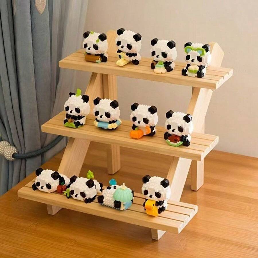 Seria de animale Panda Micro Particule Blocuri de construcție Model de jucărie, Asamblare DIY Drăguț de desene animate Decorare desktop Decor Cadou