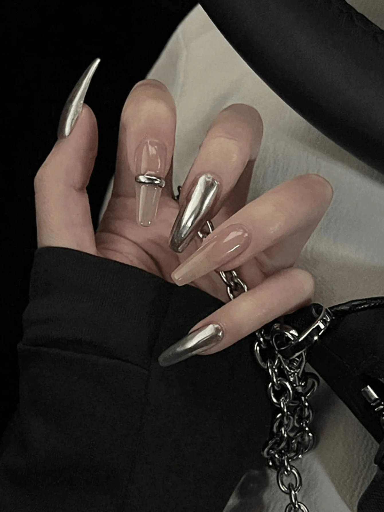 24 Pieces Of Long Coffin Nail +1 Piece Of Jelly Glue +1 Piece Of File Press On Nails