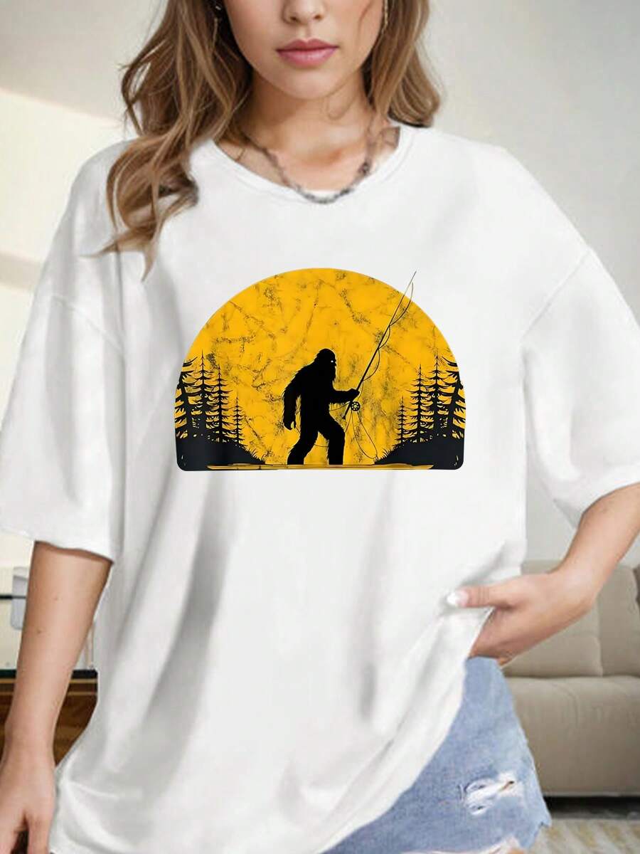 Sasquatch Graphic, Novelty T-Shirt, Gift For Family And Friends-220g
