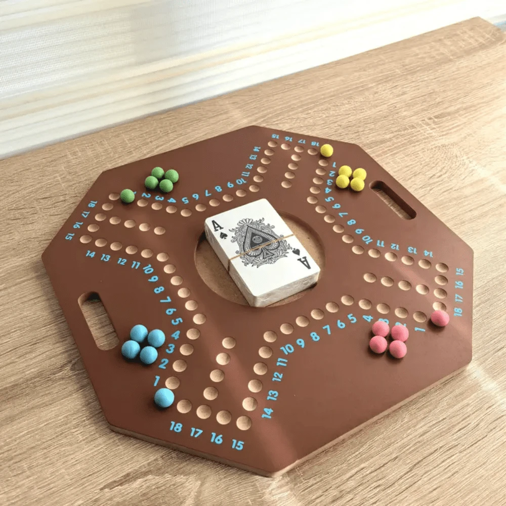 1 Set de Tablero de Juego de Póker Árabe de Madera, Colores Mixtos, Ajedrez para Varios Jugadores, Adecuado para Fiestas, Interacciones de Oficina, Entretenimiento Familiar y Recreación al Aire Libre
