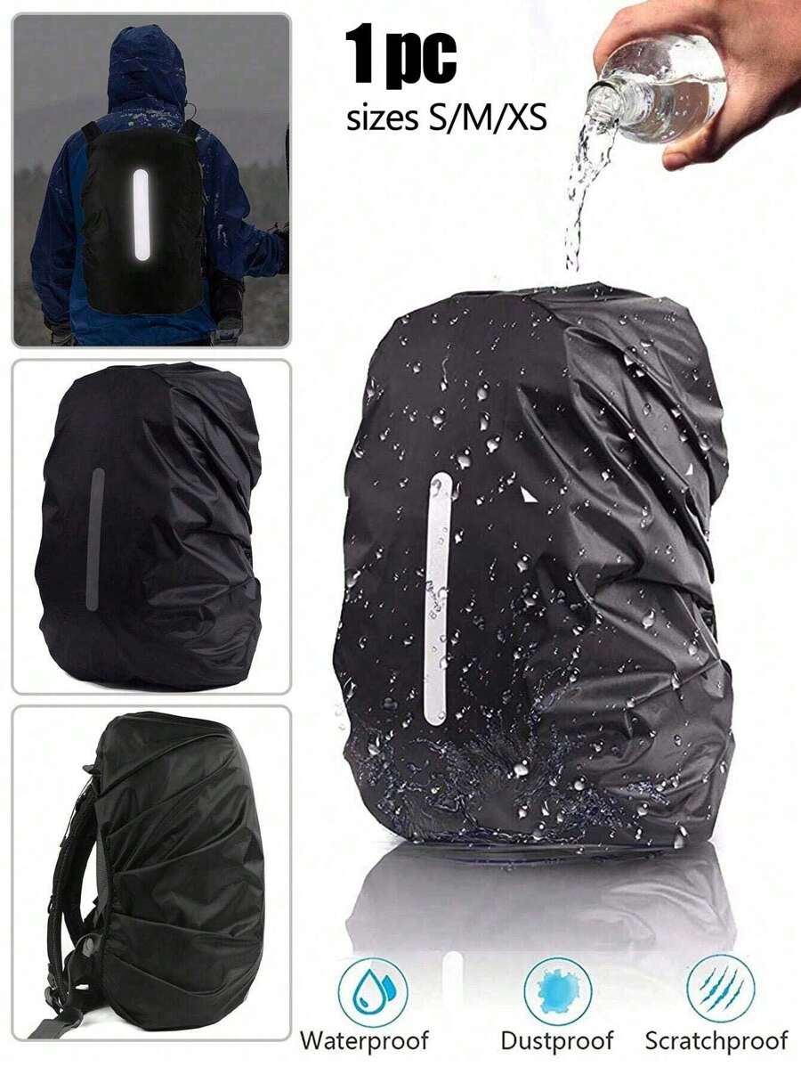 Travel Backpack Rain Cover Backpack With Reflective Stripes, 15-75l Waterproof Bag Camping Mountaineering Dustproof Rain Cover Backpack Protective Cover, Backpack Rain Cover Outdoor Mountaineering Waterproof Cover Schoolbag Rain Cover Dust Cover, Suitable For Mountaineering, Tourism, Beaches, Fishing, Cycling And So On.