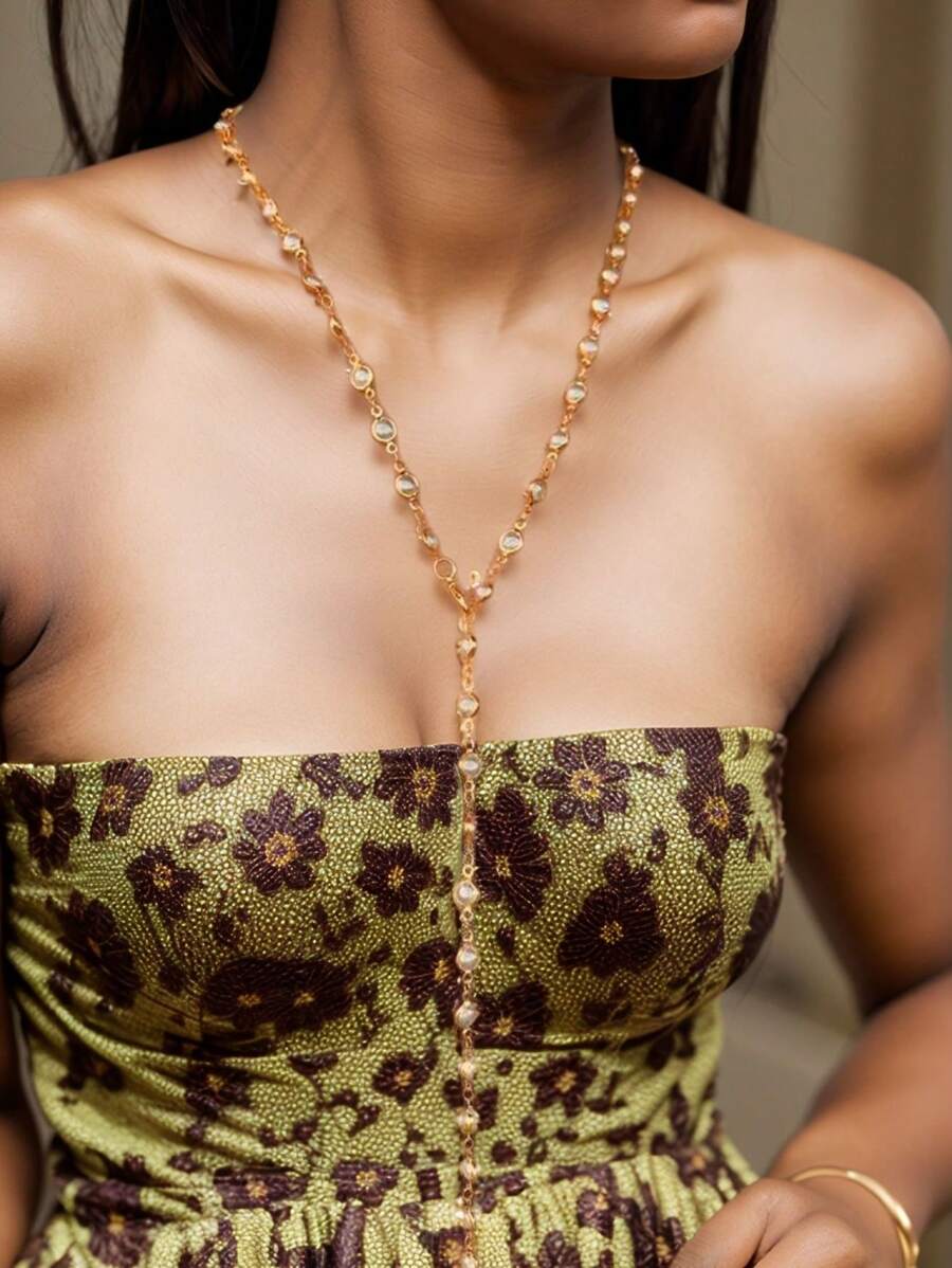 COINBUFF 1 Stück elegante lange Halskette für Frauen mit Kupferkette, künstlichen Perlen und Quaste
