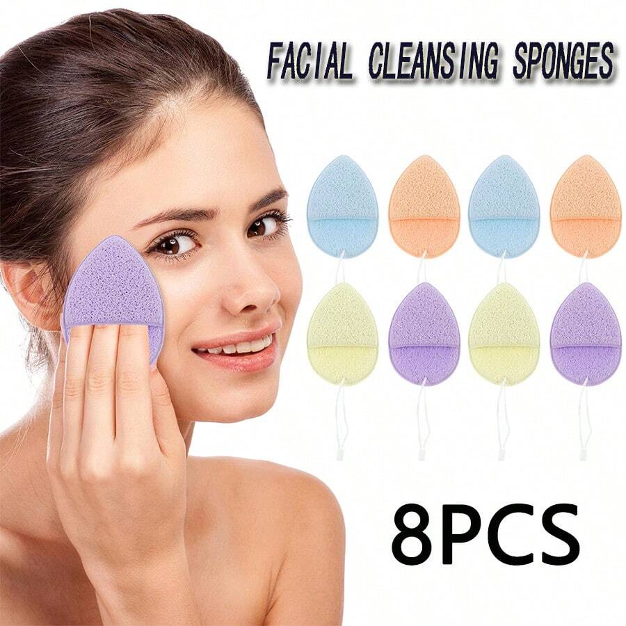 8 piezas de esponjas faciales multiusos, suaves y no irritantes para todo tipo de piel, diseño de guante de limpieza facial, reutilizables y con exfoliación suave para una limpieza en profundidad y remoción de maquillaje